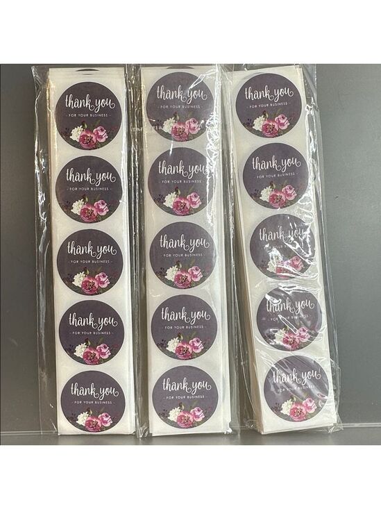 Other - 300 1 Inch Floral Thank You Stickers for Business